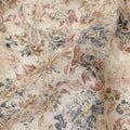 Beige Floral Cotton Voile Fabric 110cm