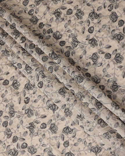 Beige Paisley Cotton Voile Fabric 110cm