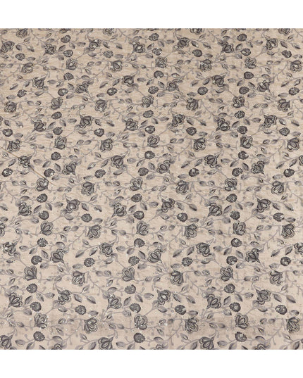 Beige Paisley Cotton Voile Fabric 110cm