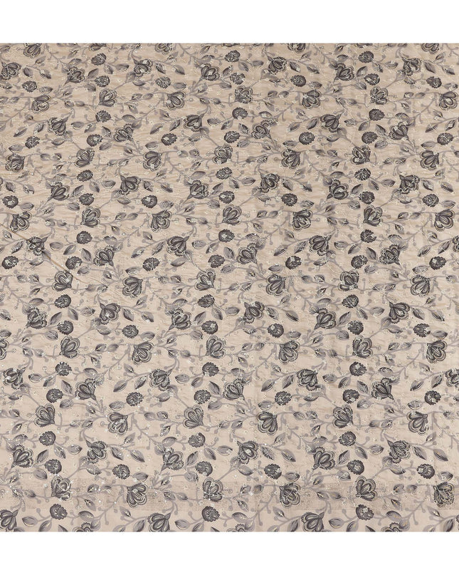 Beige Paisley Cotton Voile Fabric 110cm