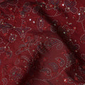 Red Paisley Cotton Voile Fabric 110cm