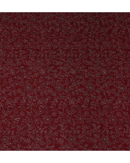 Red Paisley Cotton Voile Fabric 110cm