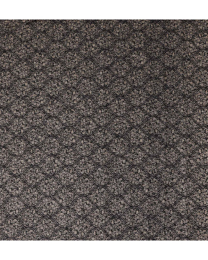 Black Geometric Cotton Voile Fabric 110cm