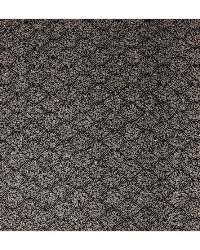 Black Geometric Cotton Voile Fabric 110cm