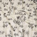 White Floral Cotton Voile Fabric 110cm