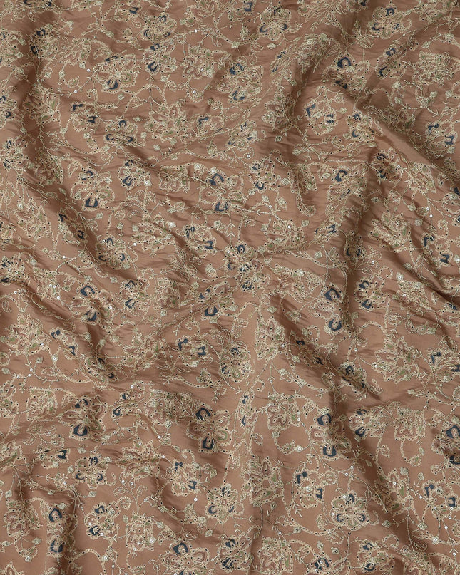 Brown Paisley Cotton Voile Fabric 110cm