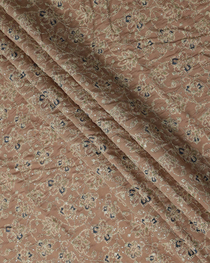 Brown Paisley Cotton Voile Fabric 110cm