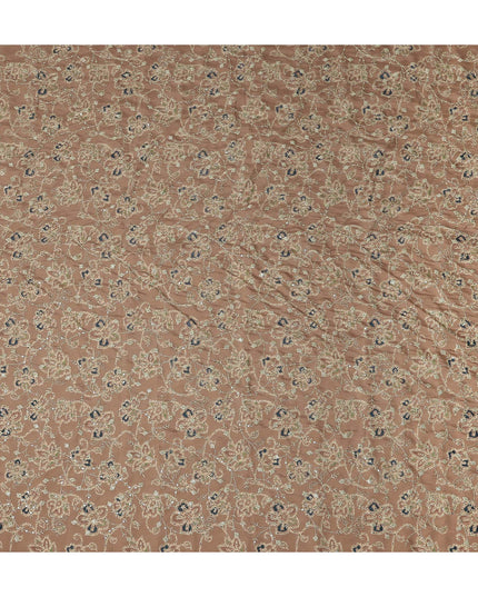 Brown Paisley Cotton Voile Fabric 110cm