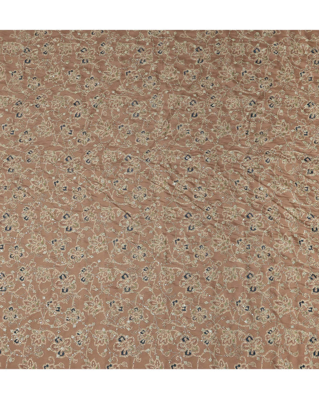 Brown Paisley Cotton Voile Fabric 110cm