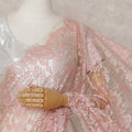 Blush Pink Chantilly Lace Saree - D31648