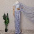 Periwinkle Blue Chantilly Lace Saree - D31646