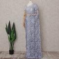 Periwinkle Blue Chantilly Lace Saree - D31646