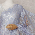 Periwinkle Blue Chantilly Lace Saree - D31646
