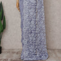 Periwinkle Blue Chantilly Lace Saree - D31646