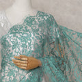 Sea Green Chantilly Lace Saree - D31647