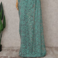 Sea Green Chantilly Lace Saree - D31647