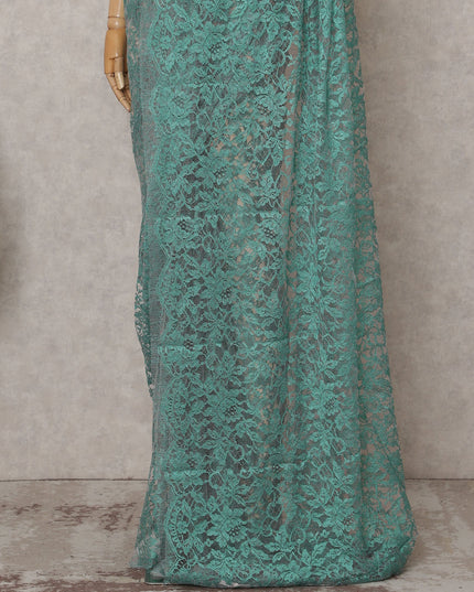 Sea Green Chantilly Lace Saree - D31647