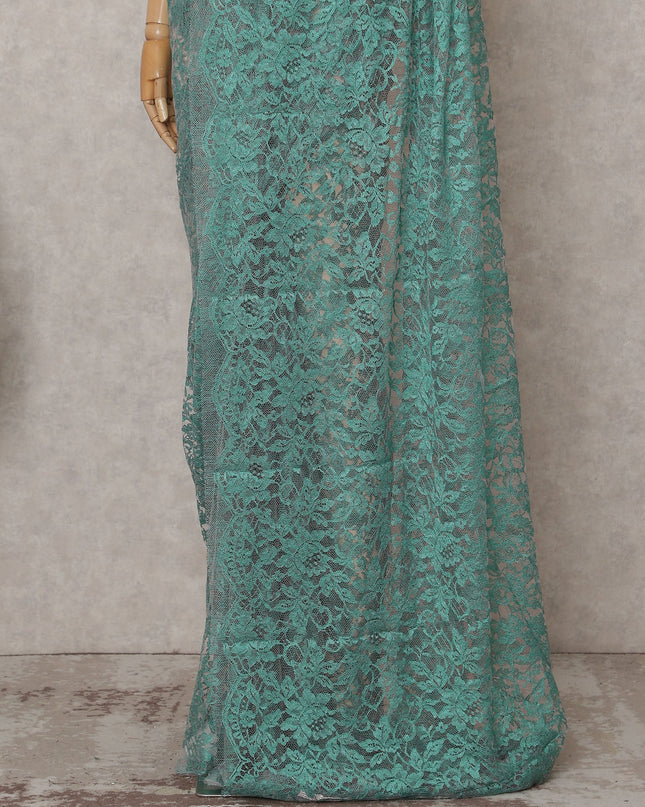 Sea Green Chantilly Lace Saree - D31647