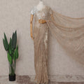 Champagne Gold Chantilly Lace Saree | Regal Fabrics
