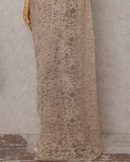 Champagne Gold Chantilly Lace Saree | Regal Fabrics