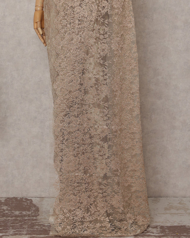Champagne Gold Chantilly Lace Saree | Regal Fabrics
