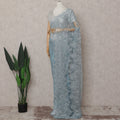 Powder Blue French Chantilly Lace Saree 110cm