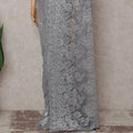 Steel Grey French Chantilly Lace Saree 110cm