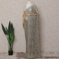 Antique Gold Shimmer French Chantilly Lace Saree 110cm