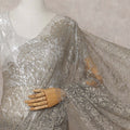 Antique Gold Shimmer French Chantilly Lace Saree 110cm