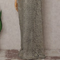 Antique Gold Shimmer French Chantilly Lace Saree 110cm