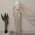 Champagne Gold French Chantilly Lace Saree Piece