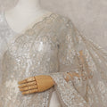 Champagne Gold French Chantilly Lace Saree Piece