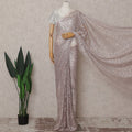 Mauve Pink French Chantilly Lace Saree Piece