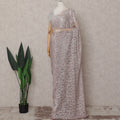Mauve Pink French Chantilly Lace Saree Piece