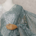 Deep Bottle Green Chantilly Lace Saree - D31629