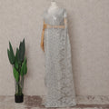 Metallic Silver Chantilly Lace Saree | Regal Fabrics