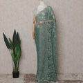 Sea Green French Chantilly Lace Saree 110cm