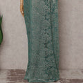 Sea Green French Chantilly Lace Saree 110cm