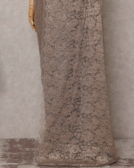 Antique Copper French Chantilly Lace Saree 110cm