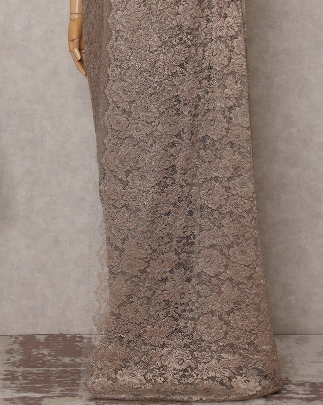 Antique Copper French Chantilly Lace Saree 110cm