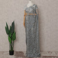 Metallic Silver French Chantilly Lace Saree