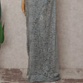 Metallic Silver French Chantilly Lace Saree