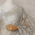 Champagne Beige French Chantilly Lace Saree