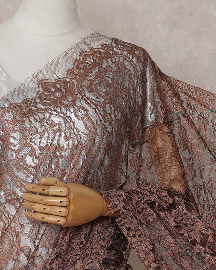 Antique Copper French Chantilly Lace Saree