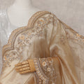 Rich Gold Pure Silk Organza Saree 110cm