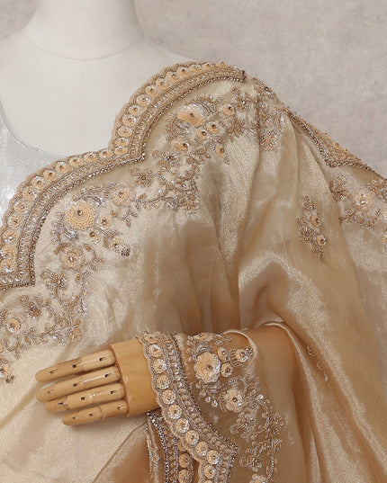 Rich Gold Pure Silk Organza Saree 110cm
