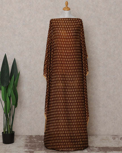 Bronze Copper Burnout Pure Silk Chiffon Velvet Makmal Dirac Fabric Rich Textured Piece 140cm Width Premium Quality Korean Fabric - D30750 Regal Fabrics