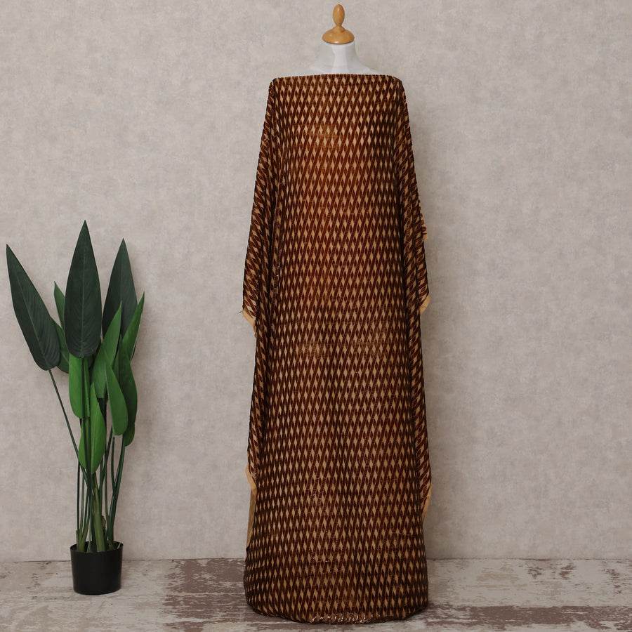 Bronze Copper Burnout Pure Silk Chiffon Velvet Makmal Dirac Fabric Rich Textured Piece 140cm Width Premium Quality Korean Fabric - D30750 Regal Fabrics