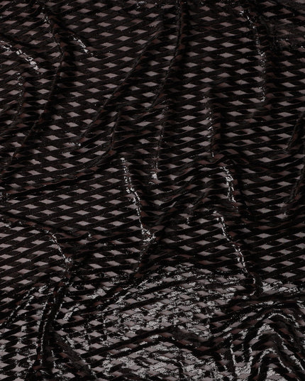 Espresso Brown Silk Velvet Dirac Fabric 140cm
