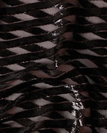 Espresso Brown Silk Velvet Dirac Fabric 140cm